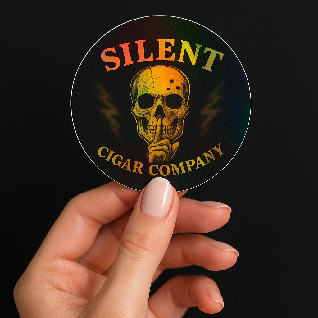 Silent Cigar Company 3 inch Vinyl Holographic Sticker